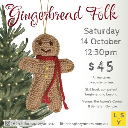 gingerbread folk crochet christmas decoration oranment workshop